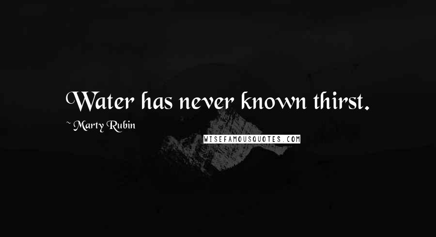 Marty Rubin Quotes: Water has never known thirst.