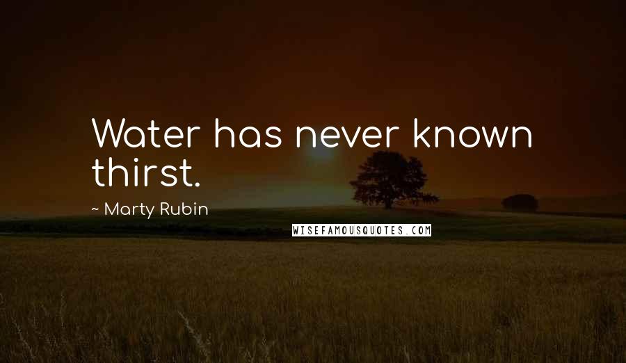 Marty Rubin Quotes: Water has never known thirst.