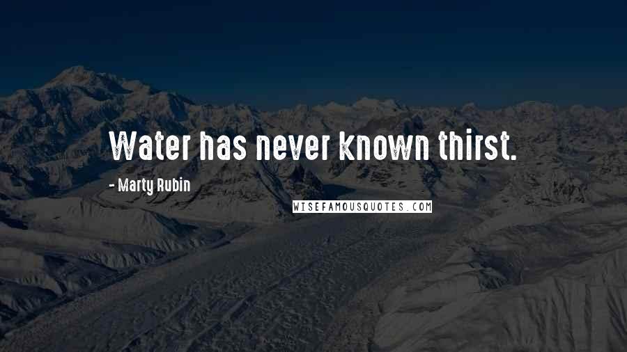 Marty Rubin Quotes: Water has never known thirst.