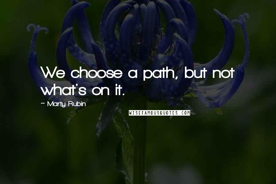 Marty Rubin Quotes: We choose a path, but not what's on it.