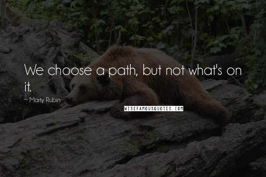 Marty Rubin Quotes: We choose a path, but not what's on it.