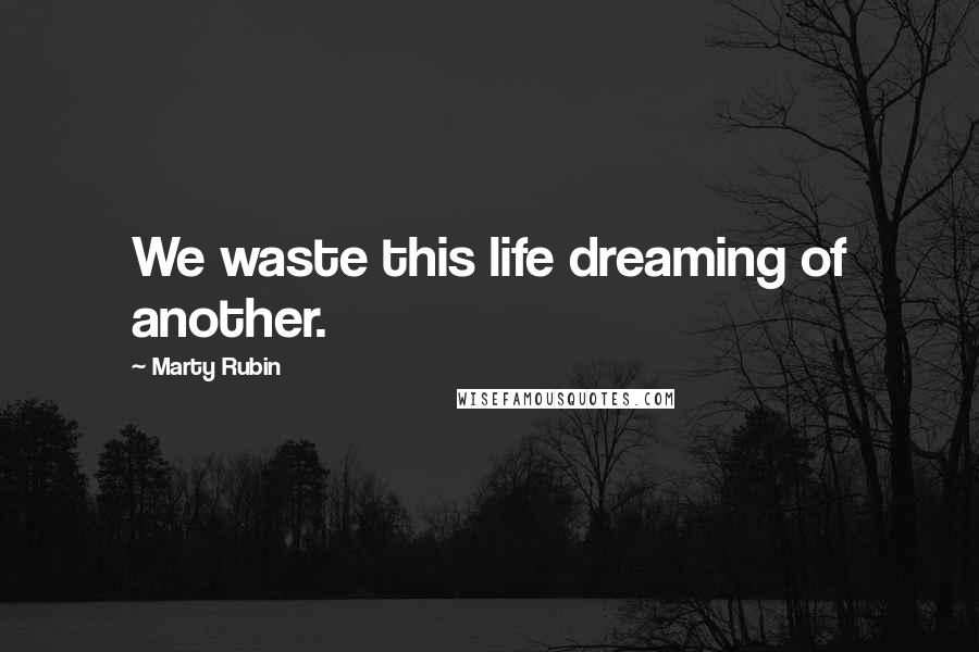 Marty Rubin Quotes: We waste this life dreaming of another.