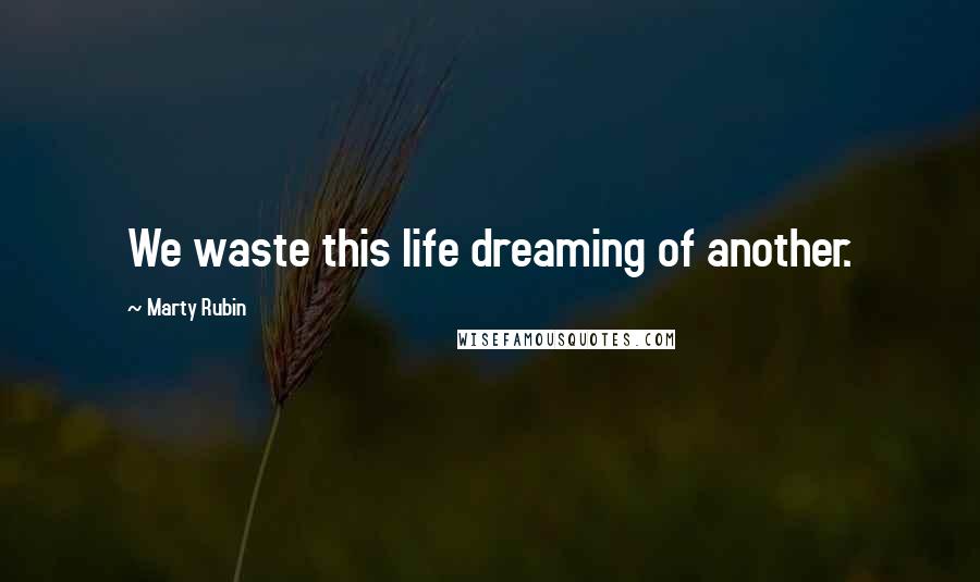 Marty Rubin Quotes: We waste this life dreaming of another.