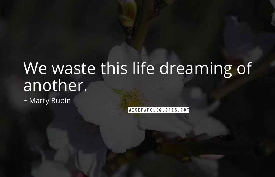 Marty Rubin Quotes: We waste this life dreaming of another.