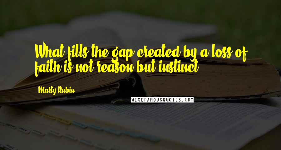 Marty Rubin Quotes: What fills the gap created by a loss of faith is not reason but instinct.