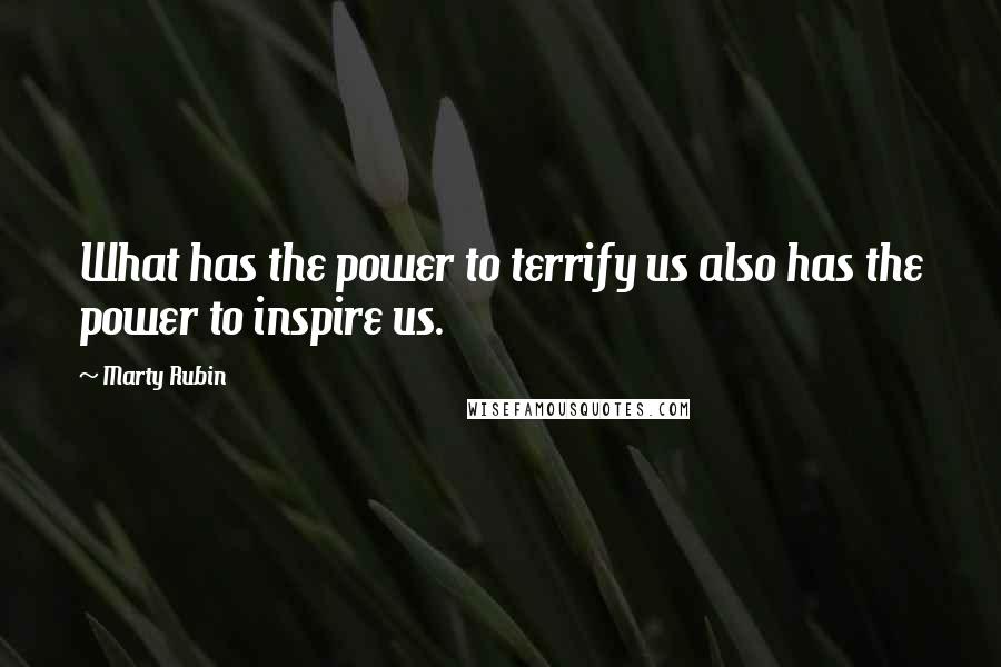 Marty Rubin Quotes: What has the power to terrify us also has the power to inspire us.