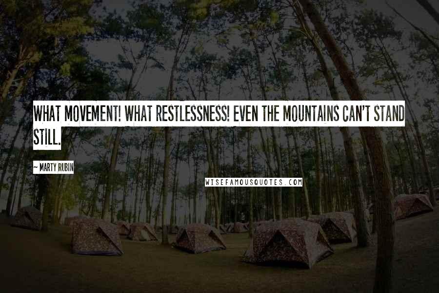 Marty Rubin Quotes: What movement! What restlessness! Even the mountains can't stand still.