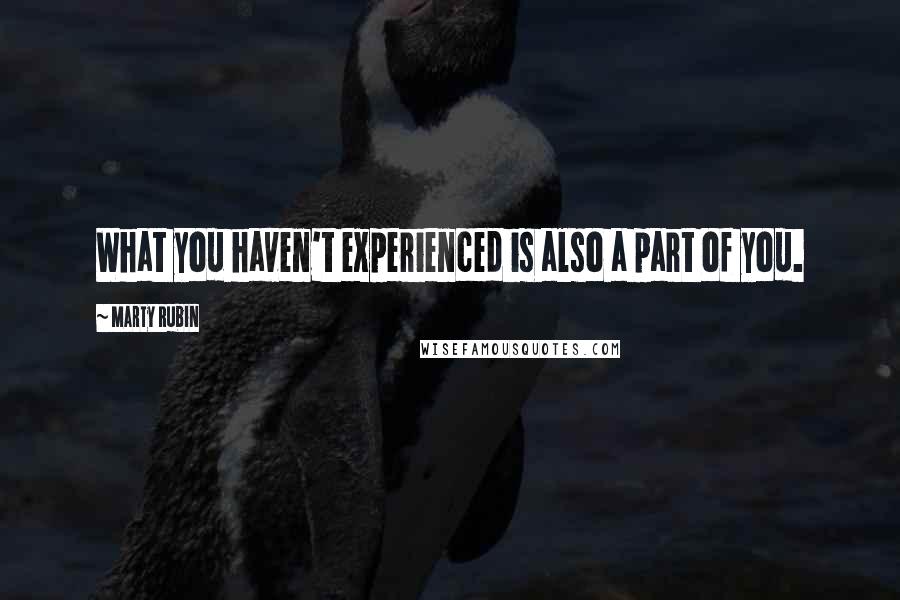 Marty Rubin Quotes: What you haven't experienced is also a part of you.