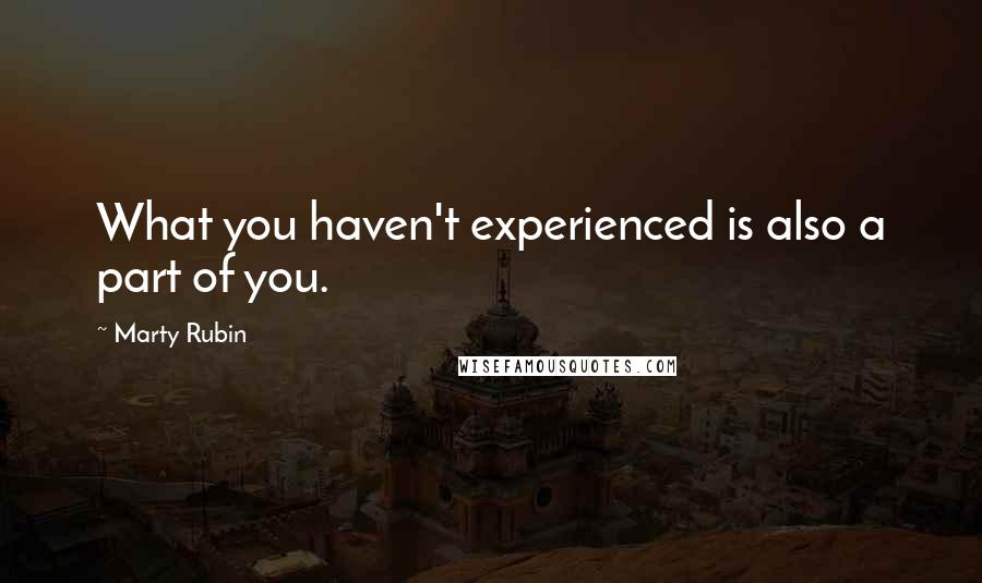 Marty Rubin Quotes: What you haven't experienced is also a part of you.