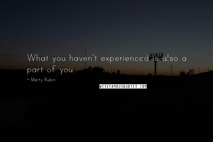 Marty Rubin Quotes: What you haven't experienced is also a part of you.