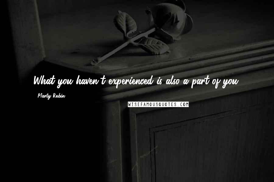 Marty Rubin Quotes: What you haven't experienced is also a part of you.