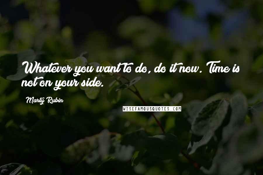 Marty Rubin Quotes: Whatever you want to do, do it now. Time is not on your side.