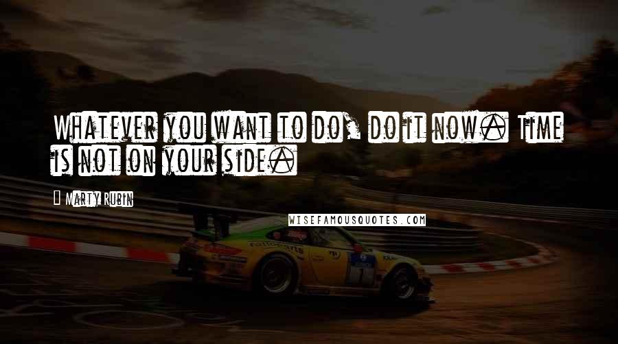 Marty Rubin Quotes: Whatever you want to do, do it now. Time is not on your side.