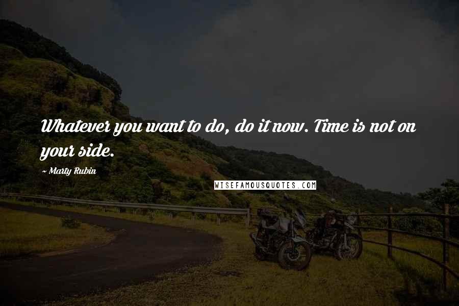 Marty Rubin Quotes: Whatever you want to do, do it now. Time is not on your side.