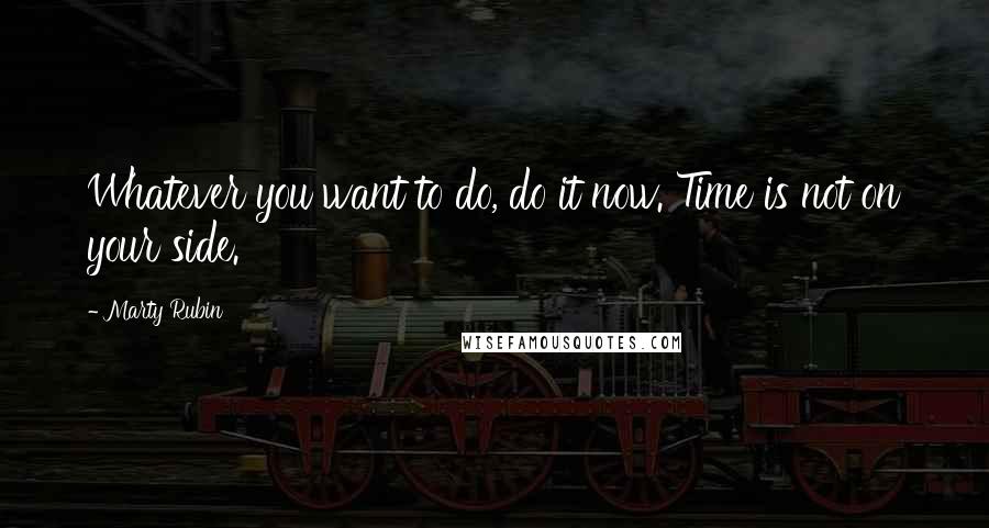 Marty Rubin Quotes: Whatever you want to do, do it now. Time is not on your side.