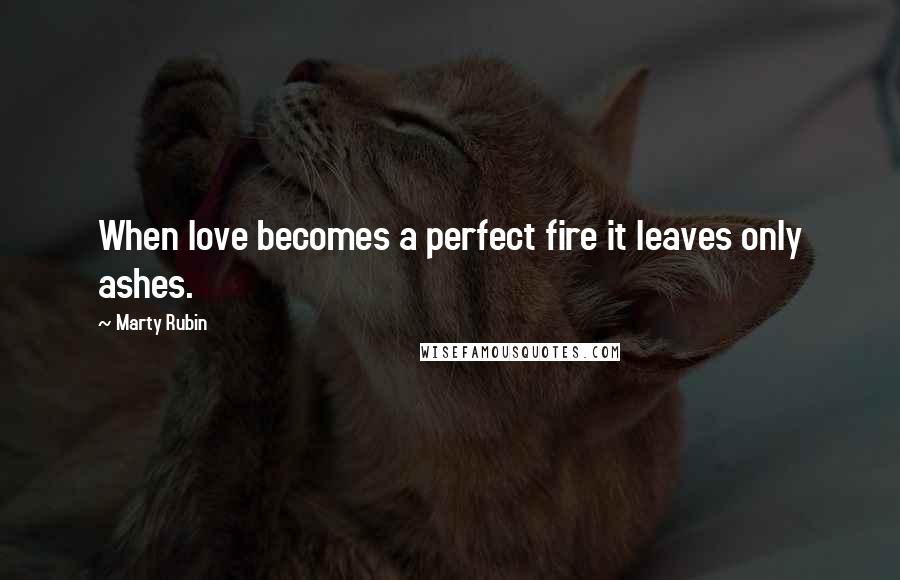Marty Rubin Quotes: When love becomes a perfect fire it leaves only ashes.