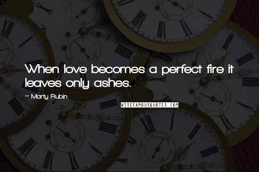 Marty Rubin Quotes: When love becomes a perfect fire it leaves only ashes.