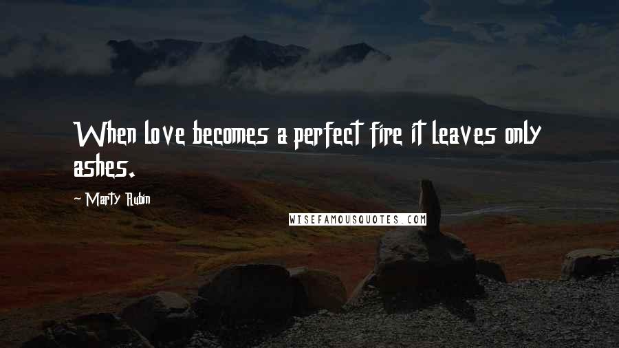 Marty Rubin Quotes: When love becomes a perfect fire it leaves only ashes.