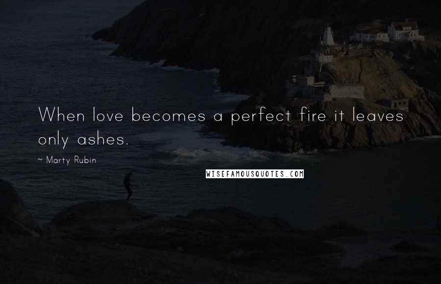 Marty Rubin Quotes: When love becomes a perfect fire it leaves only ashes.
