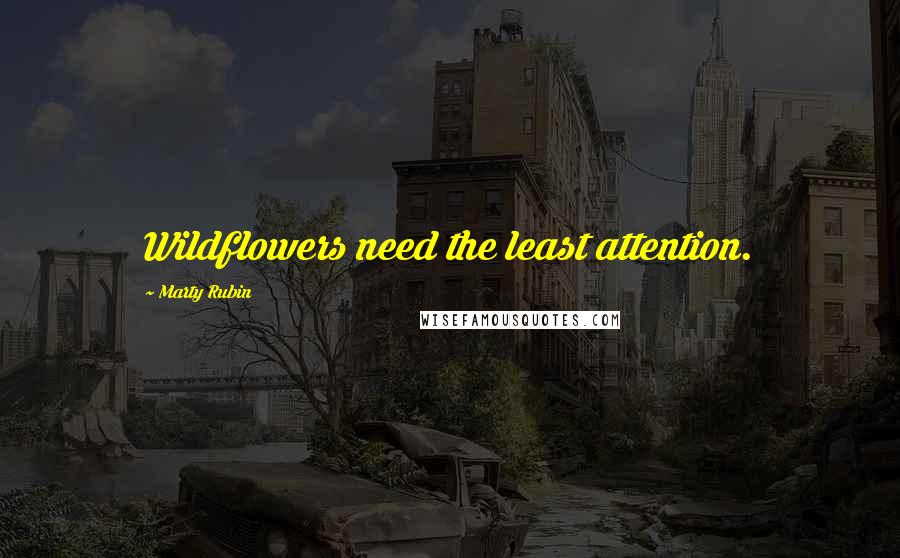 Marty Rubin Quotes: Wildflowers need the least attention.