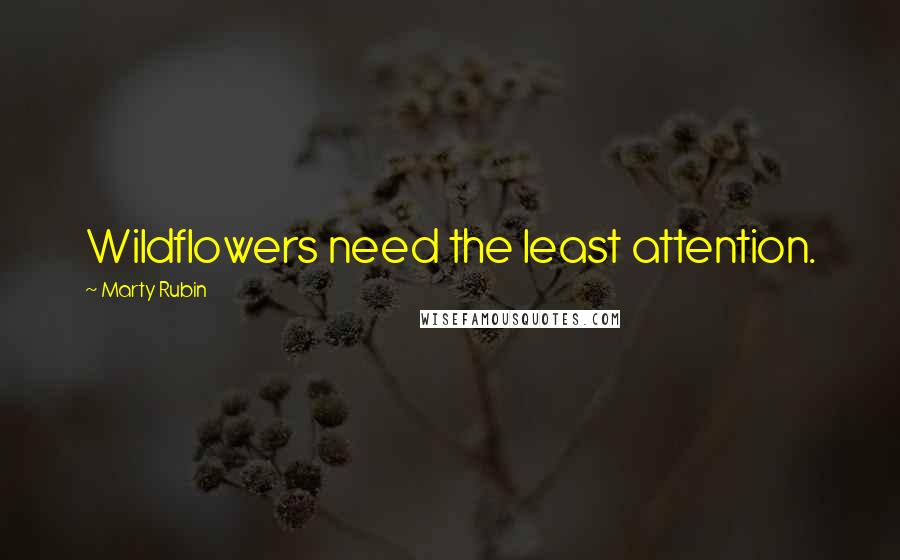 Marty Rubin Quotes: Wildflowers need the least attention.