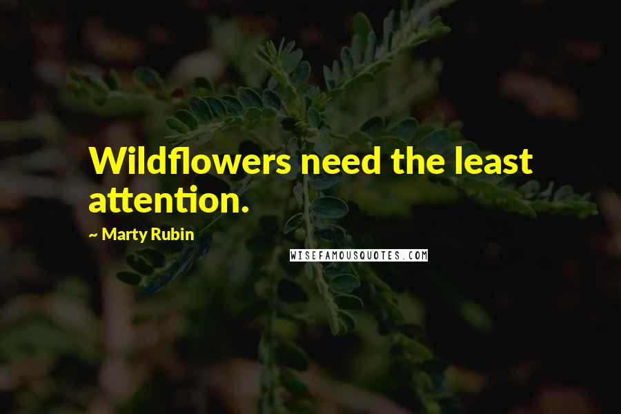 Marty Rubin Quotes: Wildflowers need the least attention.