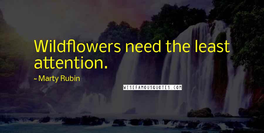 Marty Rubin Quotes: Wildflowers need the least attention.