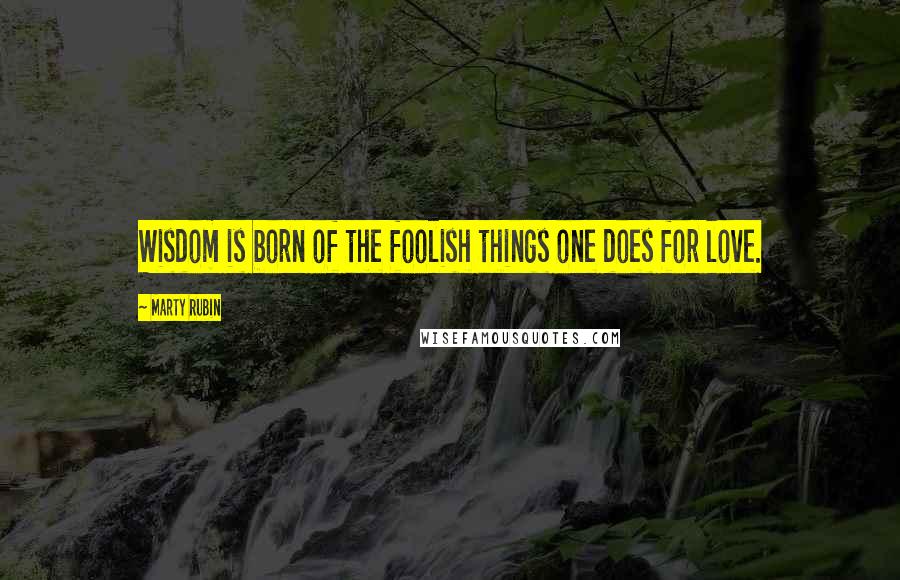 Marty Rubin Quotes: Wisdom is born of the foolish things one does for love.