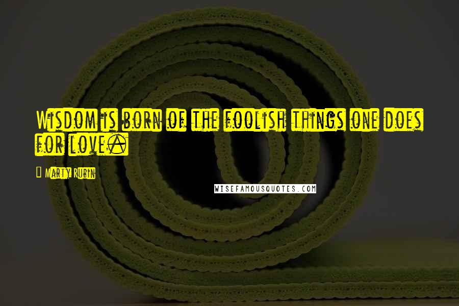 Marty Rubin Quotes: Wisdom is born of the foolish things one does for love.