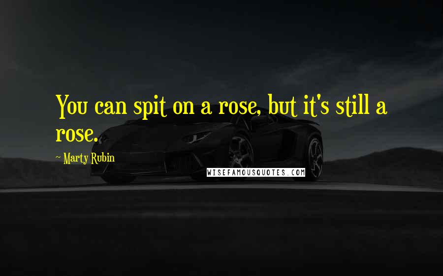 Marty Rubin Quotes: You can spit on a rose, but it's still a rose.