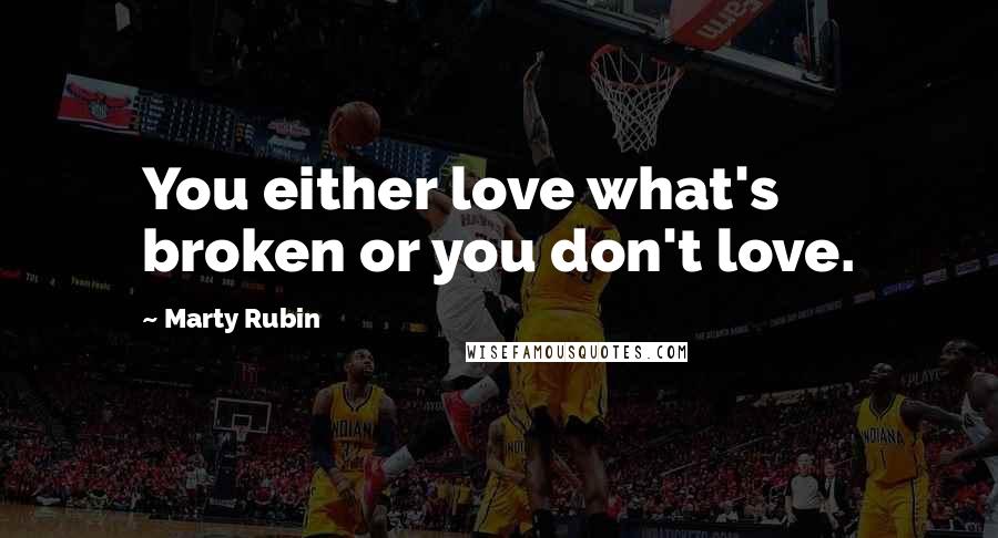 Marty Rubin Quotes: You either love what's broken or you don't love.