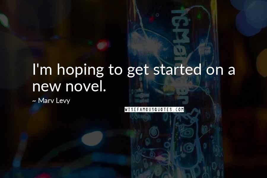 Marv Levy Quotes: I'm hoping to get started on a new novel.