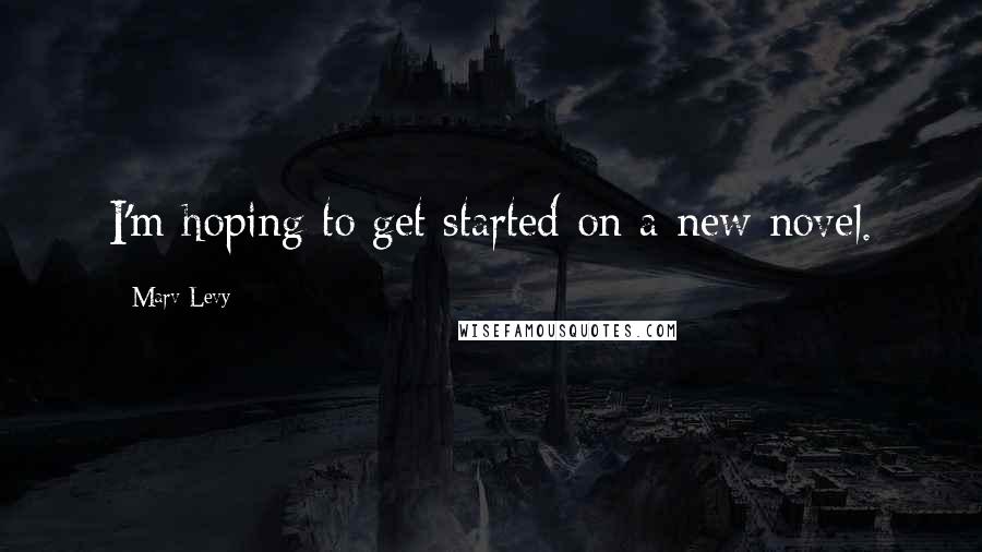 Marv Levy Quotes: I'm hoping to get started on a new novel.