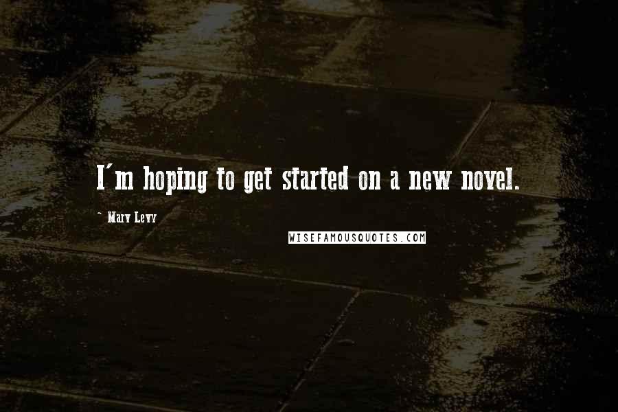 Marv Levy Quotes: I'm hoping to get started on a new novel.