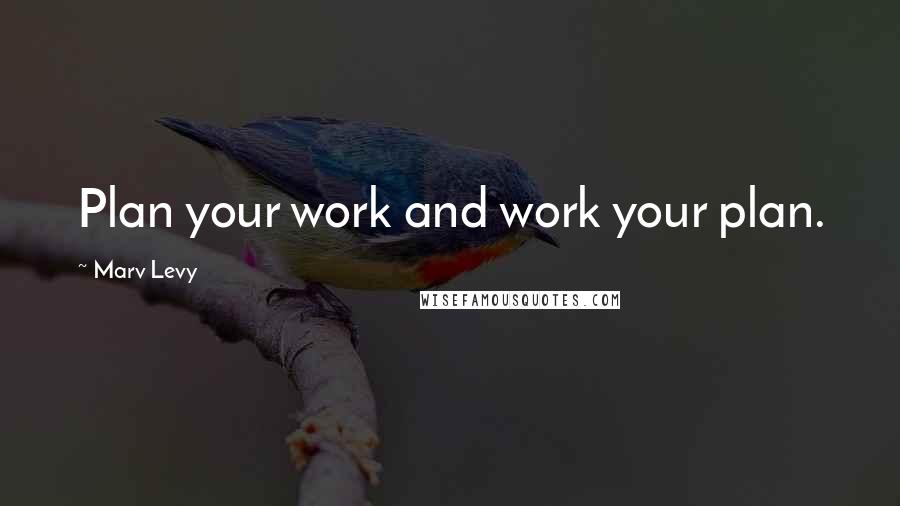 Marv Levy Quotes: Plan your work and work your plan.