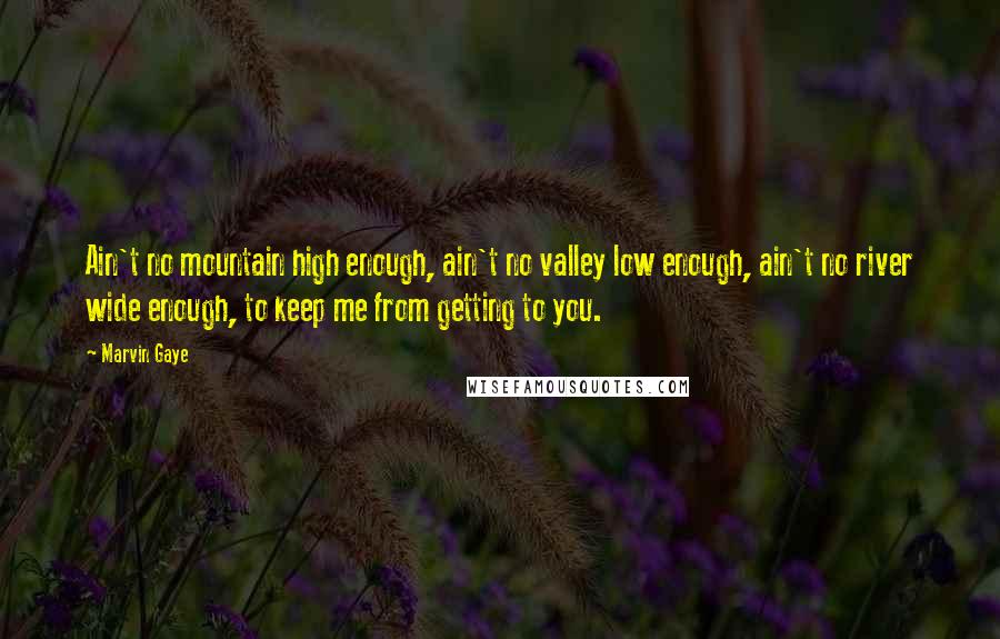 Marvin Gaye Quotes: Ain't no mountain high enough, ain't no valley low enough, ain't no river wide enough, to keep me from getting to you.