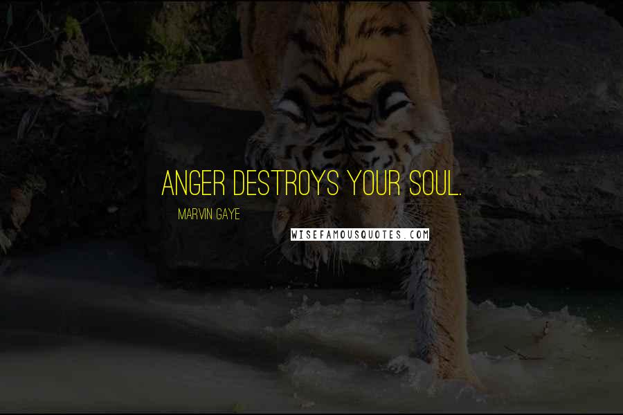Marvin Gaye Quotes: Anger destroys your soul.
