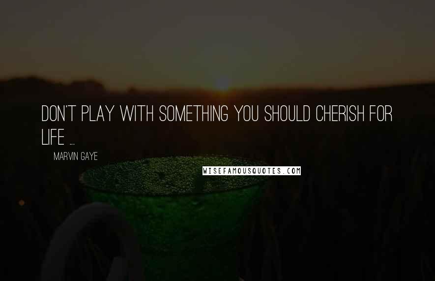 Marvin Gaye Quotes: Don't play with something you should cherish for life ...
