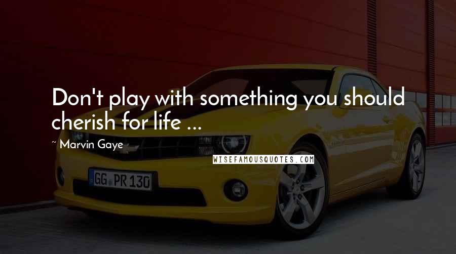 Marvin Gaye Quotes: Don't play with something you should cherish for life ...