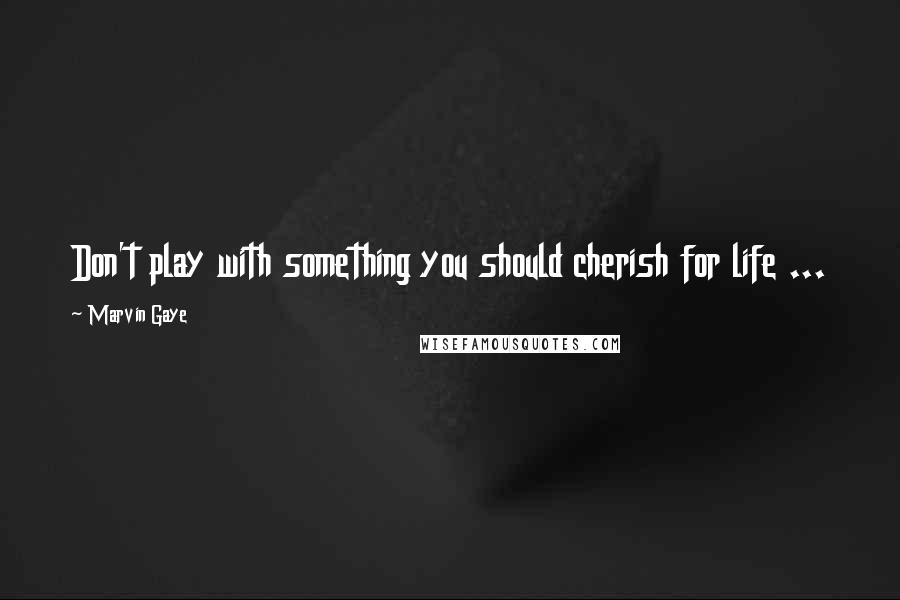 Marvin Gaye Quotes: Don't play with something you should cherish for life ...