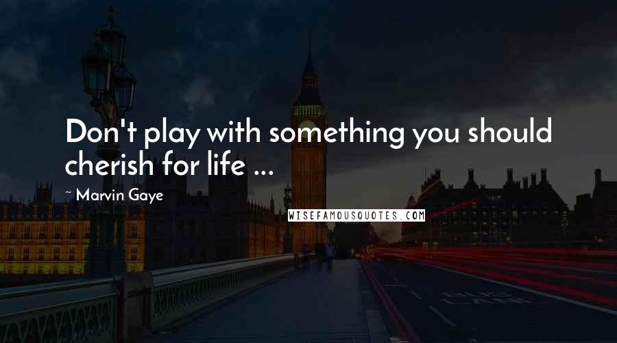 Marvin Gaye Quotes: Don't play with something you should cherish for life ...