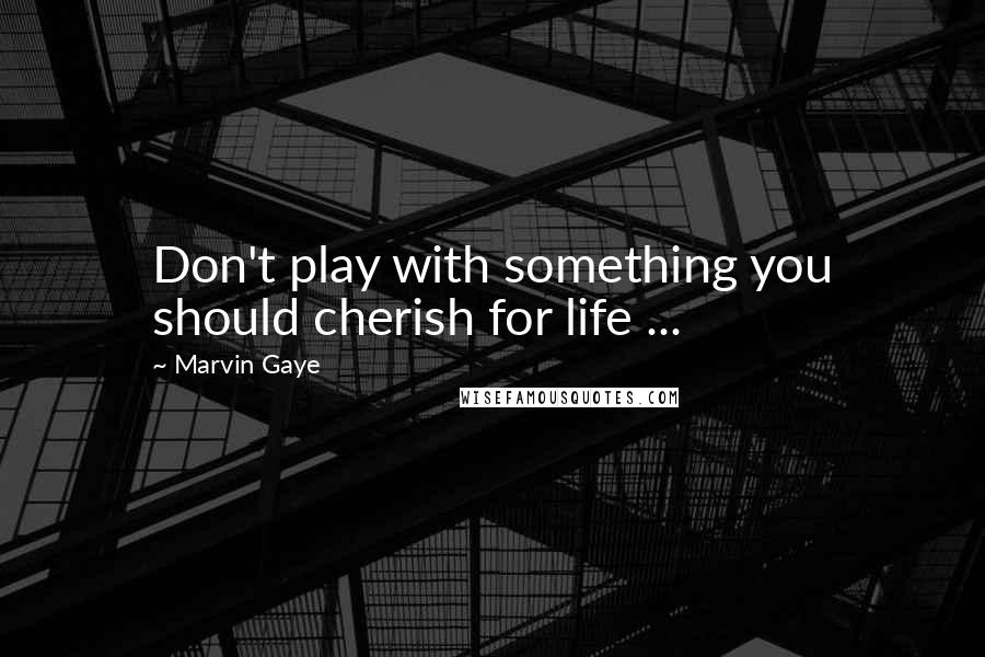 Marvin Gaye Quotes: Don't play with something you should cherish for life ...