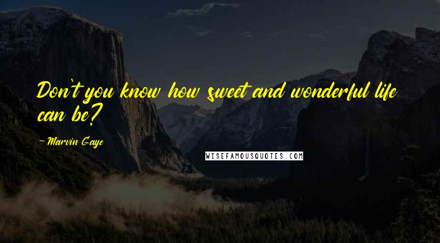 Marvin Gaye Quotes: Don't you know how sweet and wonderful life can be?