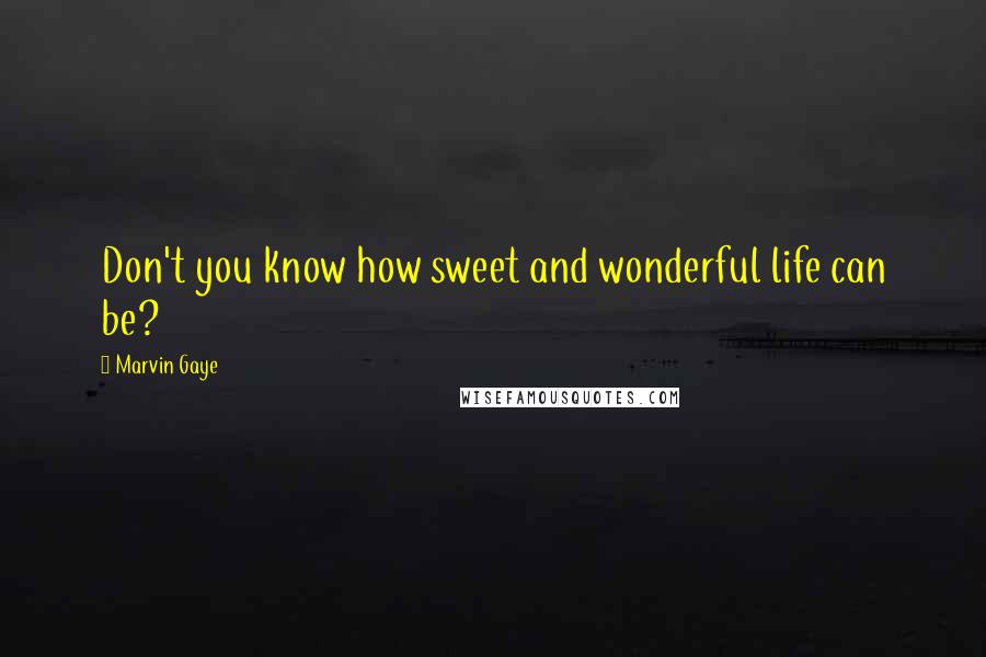 Marvin Gaye Quotes: Don't you know how sweet and wonderful life can be?