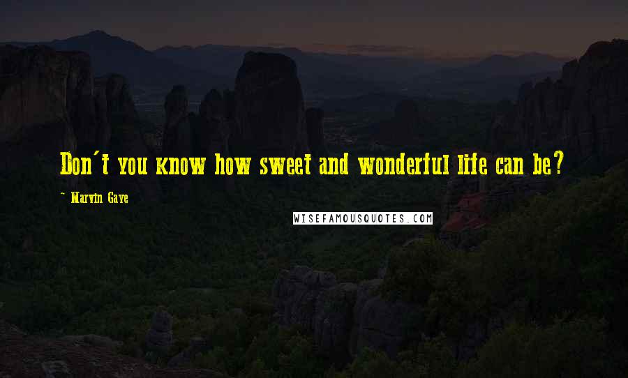 Marvin Gaye Quotes: Don't you know how sweet and wonderful life can be?