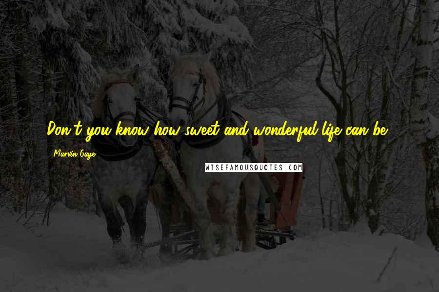 Marvin Gaye Quotes: Don't you know how sweet and wonderful life can be?