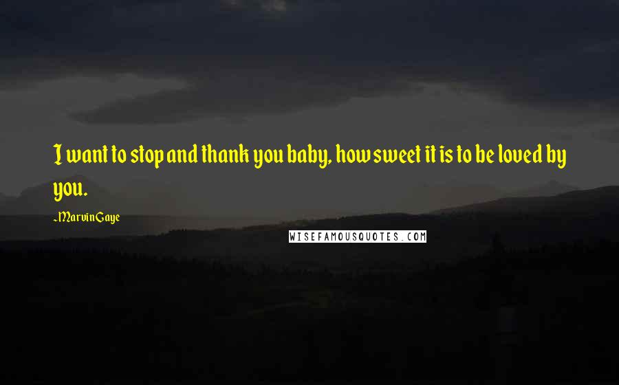 Marvin Gaye Quotes: I want to stop and thank you baby, how sweet it is to be loved by you.