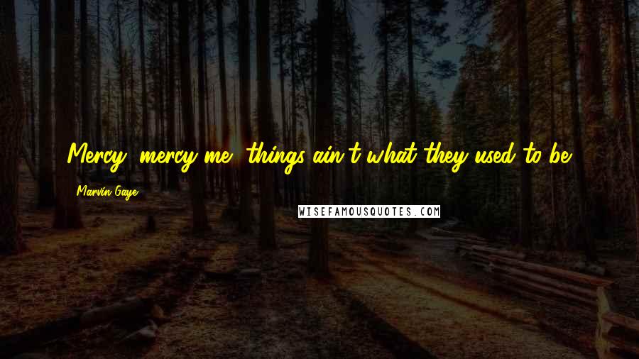 Marvin Gaye Quotes: Mercy, mercy me, things ain't what they used to be.