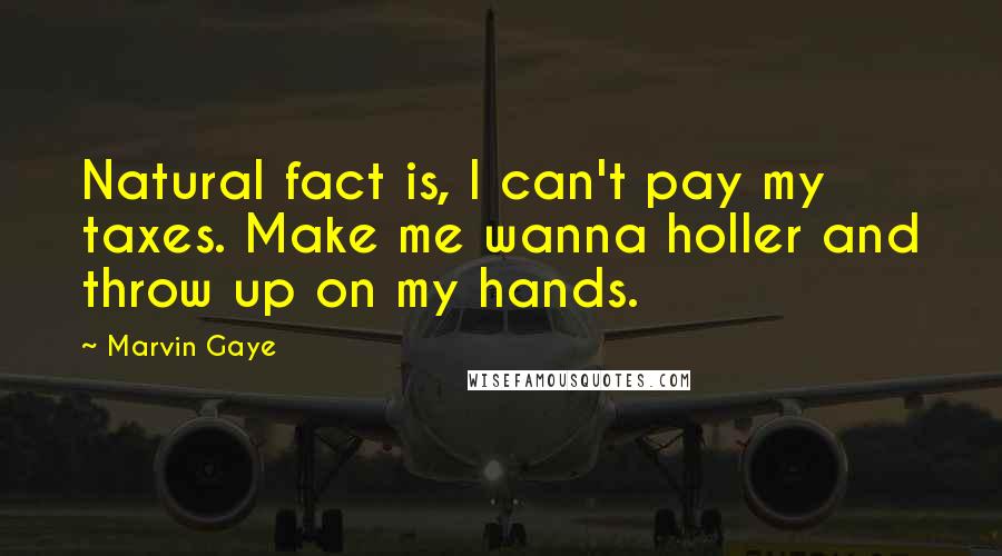 Marvin Gaye Quotes: Natural fact is, I can't pay my taxes. Make me wanna holler and throw up on my hands.