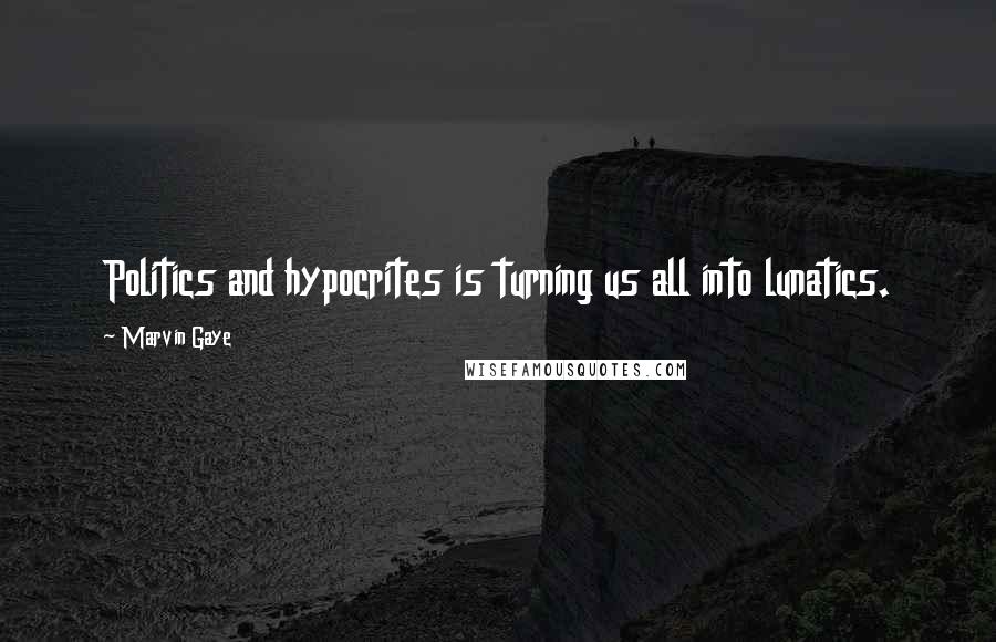 Marvin Gaye Quotes: Politics and hypocrites is turning us all into lunatics.
